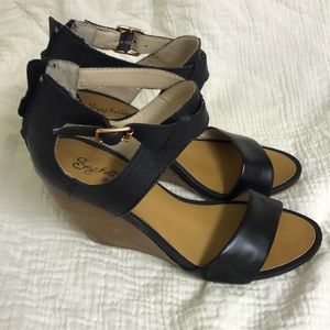 Seychelles ankle strap wedge heels